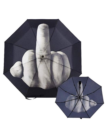 Paraguas Plegable TIHOOD Dedo Medio Unisex Impermeable Paraguas Plegable TIHOOD Dedo Medio Unisex Impermeable