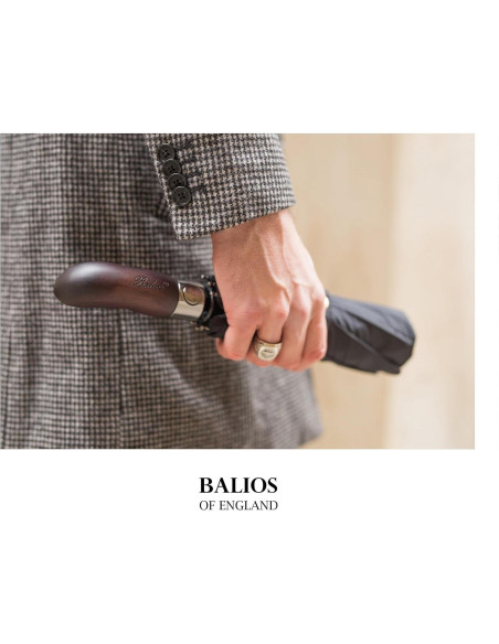 Paraguas Plegable Balios Golf Negro Mango Madera 116 cm Paraguas Plegable Balios Golf Negro Mango Madera 116 cm