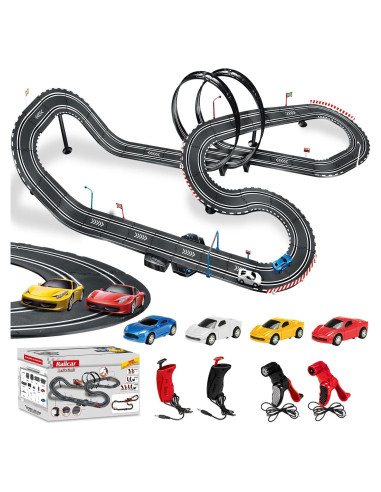 Pista de Carreras Eléctrica Tucraew 8,53 m con 4 Coches