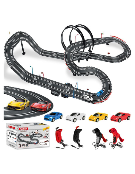 Pista de Carreras Eléctrica Tucraew 8,53 m con 4 Coches Pista de Carreras Eléctrica Tucraew 8,53 m con 4 Coches