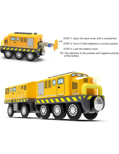 Juego de tren motorizado May & Z para vías de madera
