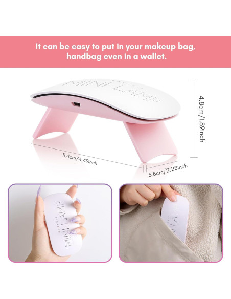 Lámpara UV LED Makartt Rosa 6W Portátil con Temporizador 60s Lámpara UV LED Makartt Rosa 6W Portátil con Temporizador 60s