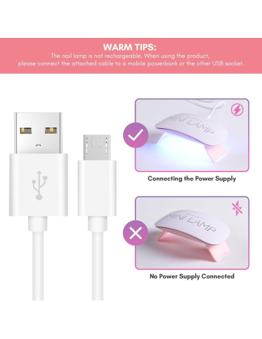 Lámpara UV LED Makartt Rosa 6W Portátil con Temporizador 60s