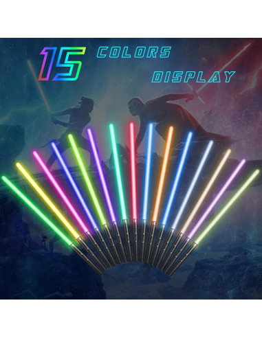 Sable de Luz RGB MozkeTo19 23" 15 Colores Recargable 2 Piezas