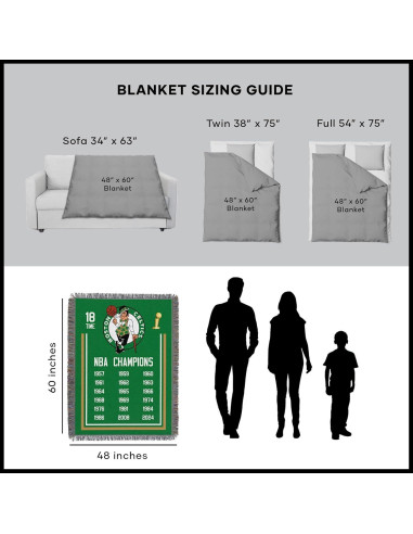 Manta Tejida Boston Celtics 2024 Northwest 121x152 cm