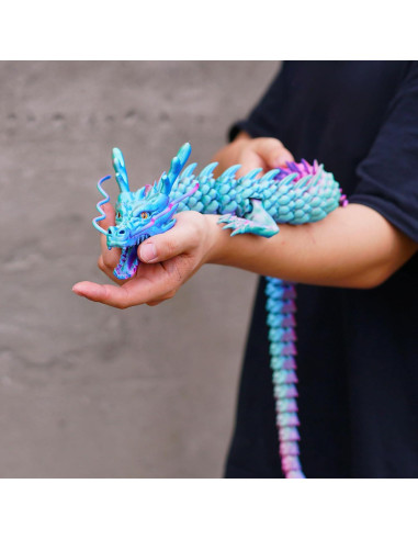 Dragón Grande Impreso en 3D LUYU 85.1cm Articulado Colorido