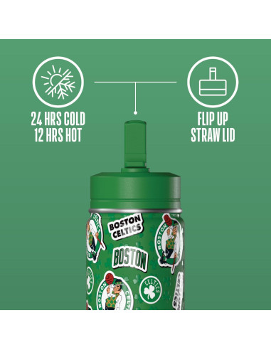 Botella de Agua Mini Hydrapeak Boston Celtics 414ml Aislada