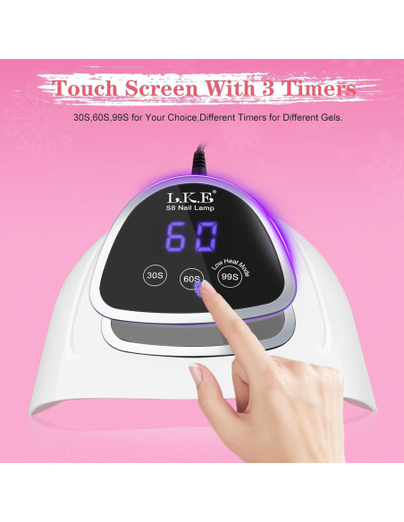 Lámpara UV para Uñas LKE S8 72W con Temporizador y Sensor Lámpara UV para Uñas LKE S8 72W con Temporizador y Sensor