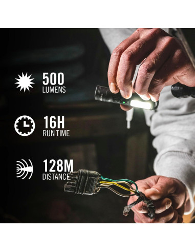 Linterna recargable LED Coast KL30R 500 lúmenes UV