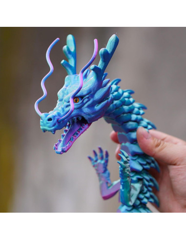 Dragón Grande Impreso en 3D LUYU 85.1cm Articulado Colorido