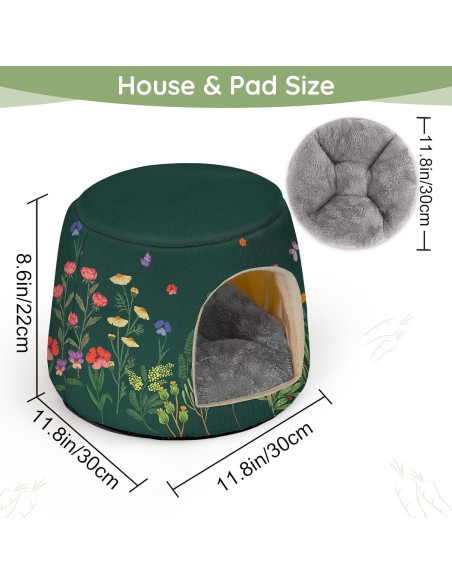 Cama 2 en 1 para Cobayas Glittme - Escondite Lavable 30 cm Cama 2 en 1 para Cobayas Glittme - Escondite Lavable 30 cm