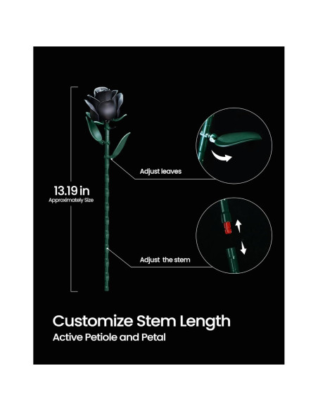 Ramo de Rosas Negras iATOM 608PCS Decoración Floral Ramo de Rosas Negras iATOM 608PCS Decoración Floral