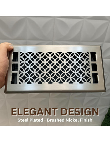 Cubierta de Ventilación de Piso GCDS 4x12 Níquel Satinado