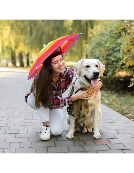 Sombrero Paraguas 2 Pzs Coloridos Ajustable para Niños y Adultos Sombrero Paraguas 2 Pzs Coloridos Ajustable para Niños y Adultos