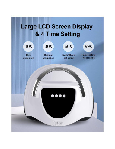 Lámpara UV LED 288W para Uñas de Gel con 63 Perlas y Pantalla LCD