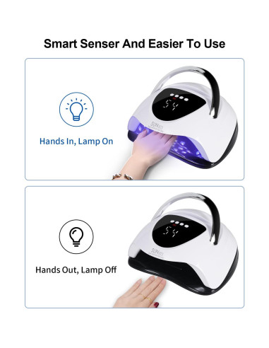 Lámpara UV LED 288W para Uñas de Gel con 63 Perlas y Pantalla LCD