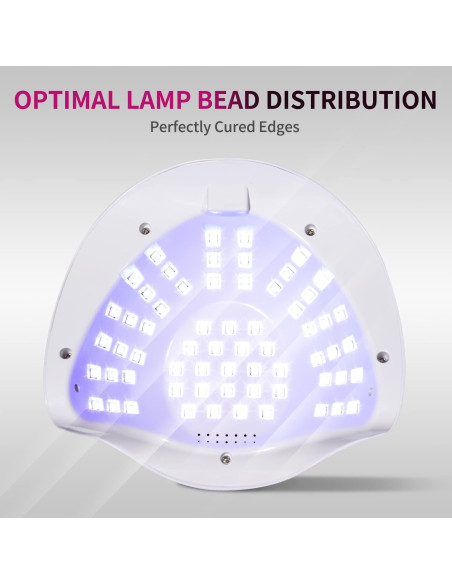Lámpara UV LED 288W para Uñas de Gel con 63 Perlas y Pantalla LCD Lámpara UV LED 288W para Uñas de Gel con 63 Perlas y Pantalla LCD
