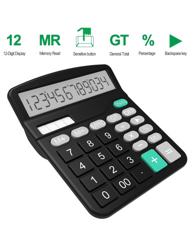 Calculadora Helect H1001 Estándar 12 Dígitos Negra