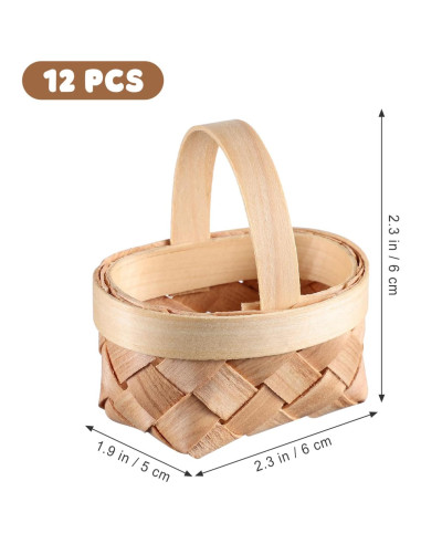 Mini Cestas de Madera Yardwe 12 Piezas 6x5 cm Decoración