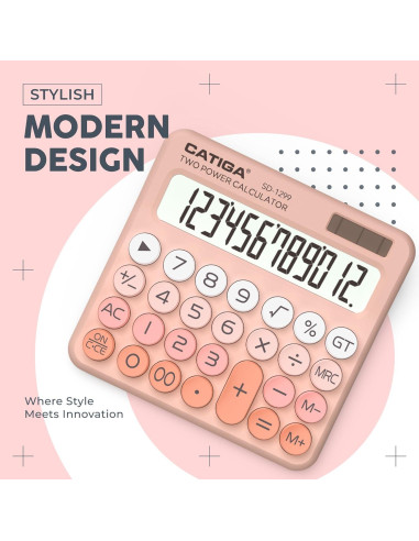 Calculadora Mecánica CATIGA SD-1299 Solar 12 Dígitos