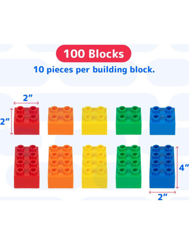 Set de Bloques de Construcción Prextex 100 Piezas Jumbo