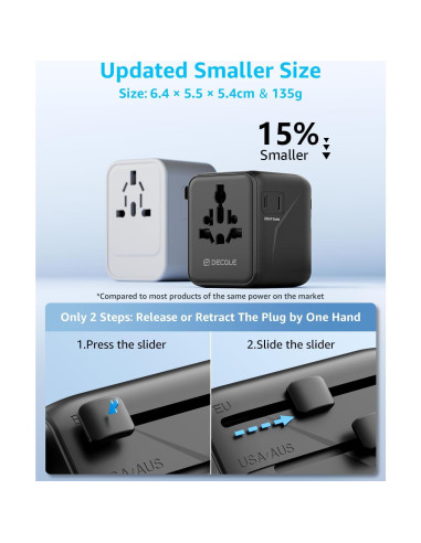 Adaptador de Viaje Universal Dongguan 17W 4 Puertos USB Negro