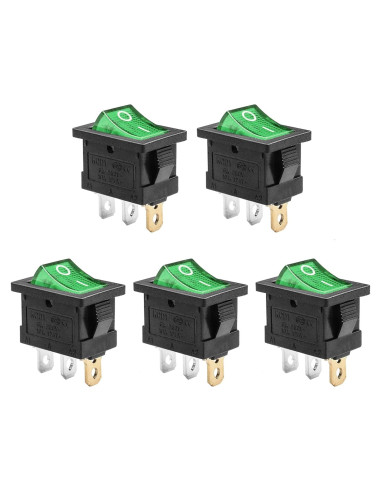 Interruptor de Palanca QTEATAK KCD1 3 Pines 20A Verde LED