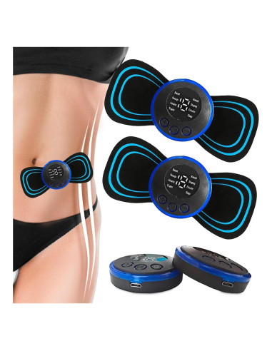 Masajeador Muscular Mini PLE-mIN1 con 2 Almohadillas y 19 Velocidades