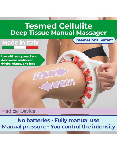 Masajador Manual Anticelulitis TESMED Rose - Hecho en Italia