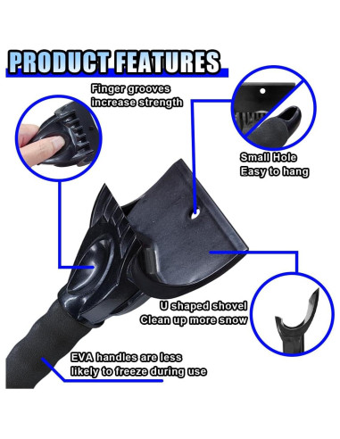 Raspador de Hielo para Autos LAINLOY 25x9.5cm Negro