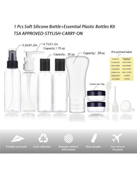 Kit de Botellas de Viaje YICTEK 60ml y 50ml - Aprobado TSA Kit de Botellas de Viaje YICTEK 60ml y 50ml - Aprobado TSA