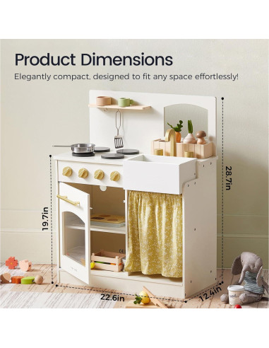 Cocina de Juego Tiny Land para Niños con Accesorios - Madera