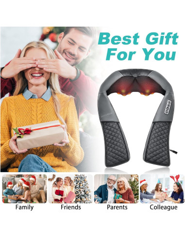 Masajeador de Cuello Medcursor LY-580A, Shiatsu Eléctrico con Calor