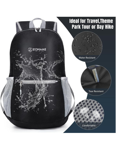 Mochila de Senderismo Plegable ZOMAKE 20L Resistente al Agua