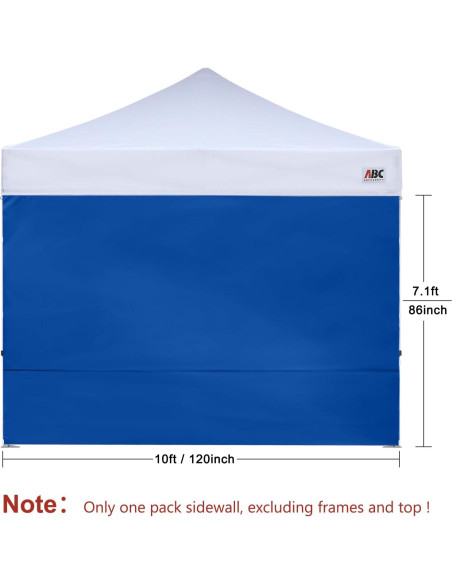 Pared Lateral ABCCANOPY 10x10 Pies Azul Impermeable Pared Lateral ABCCANOPY 10x10 Pies Azul Impermeable