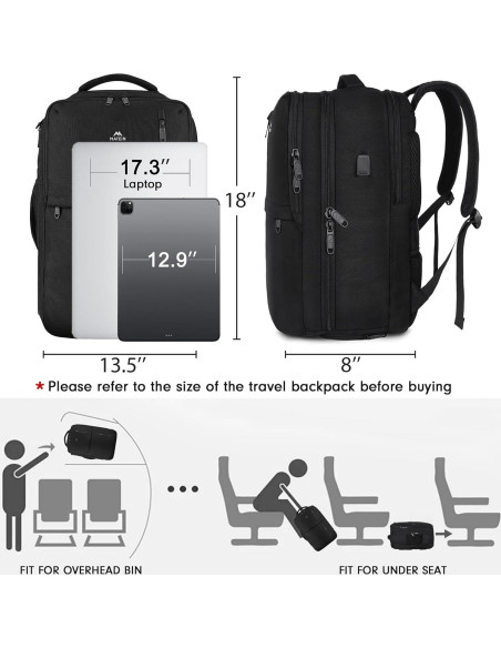 Mochila de Mano MATEIN para Laptop 17" Aprobada por Aerolíneas Mochila de Mano MATEIN para Laptop 17" Aprobada por Aerolíneas
