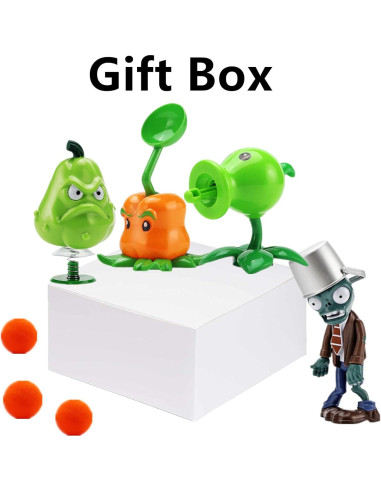 Juguetes de Plantas y Zombies JHESAO 4 PCS Figuras de Acción