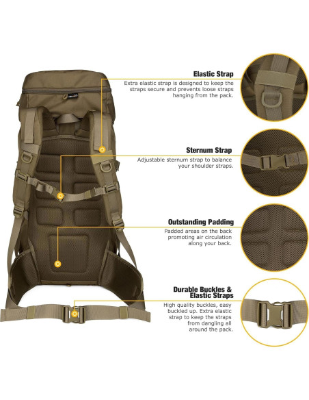 Mochila de Senderismo Mardingtop 50L con Funda para Lluvia Mochila de Senderismo Mardingtop 50L con Funda para Lluvia
