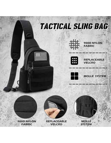 Bolsa de Bandolera Táctica Jueachy Negra 5L Impermeable Bolsa de Bandolera Táctica Jueachy Negra 5L Impermeable
