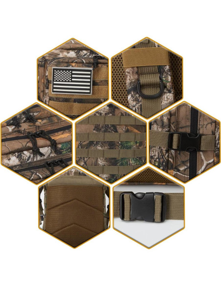 Mochila Táctica QT&QY 45L Camuflaje Árbol Impermeable Mochila Táctica QT&QY 45L Camuflaje Árbol Impermeable