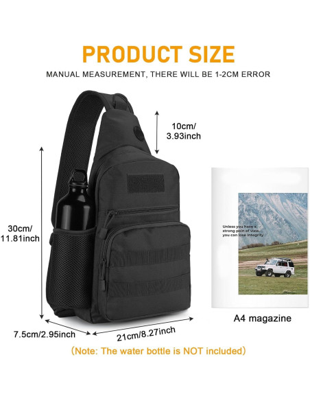 Bolsa Táctica Militar BAIGIO Negra 21x7.5x40 cm Bolsa Táctica Militar BAIGIO Negra 21x7.5x40 cm