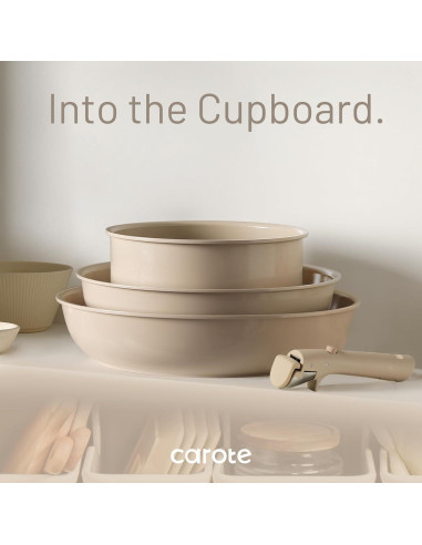 Set de Utensilios de Cocina CAROTE 15 Piezas Cerámica Taupe