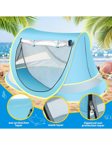 Tienda de Playa Wilhiker BBT-001 para Bebés con Sombrero Tienda de Playa Wilhiker BBT-001 para Bebés con Sombrero