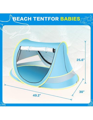 Tienda de Playa Wilhiker BBT-001 para Bebés con Sombrero