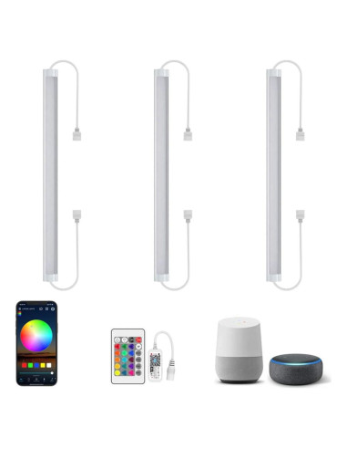 Barra de Luz LED RGB Bajo Gabinete LAIFUNI 30.48cm 3 Pcs