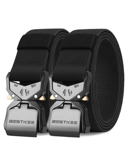 Cinturón Táctico BESTKEE Nylon Ajustable 135 cm Negro Cinturón Táctico BESTKEE Nylon Ajustable 135 cm Negro