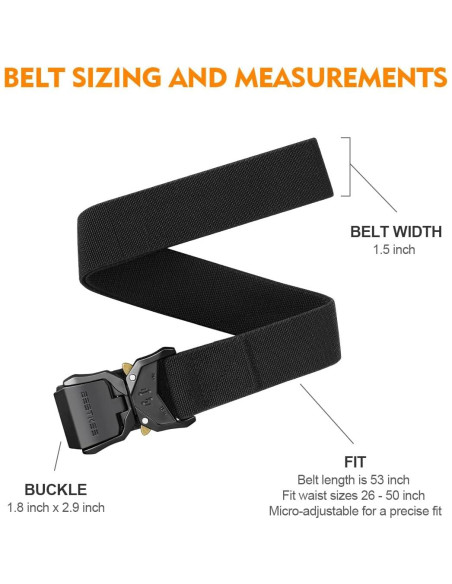 Cinturón Táctico BESTKEE Nylon Ajustable 135 cm Negro Cinturón Táctico BESTKEE Nylon Ajustable 135 cm Negro