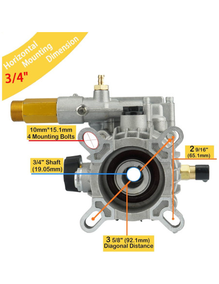 Bomba de Lavadora a Presión Youxmoto 3000 PSI 2.5 GPM Bomba de Lavadora a Presión Youxmoto 3000 PSI 2.5 GPM