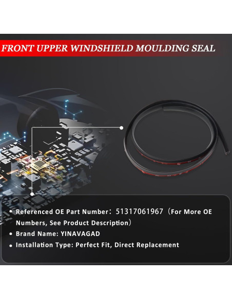 Sello Moldura Parabrisas Frontal BMW E90 E91 YINAVAGAD Sello Moldura Parabrisas Frontal BMW E90 E91 YINAVAGAD