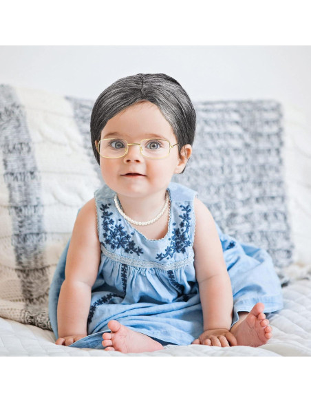 Cooraby Disfraz Abuela 3 Piezas Peluca Gafas Collar Cooraby Disfraz Abuela 3 Piezas Peluca Gafas Collar